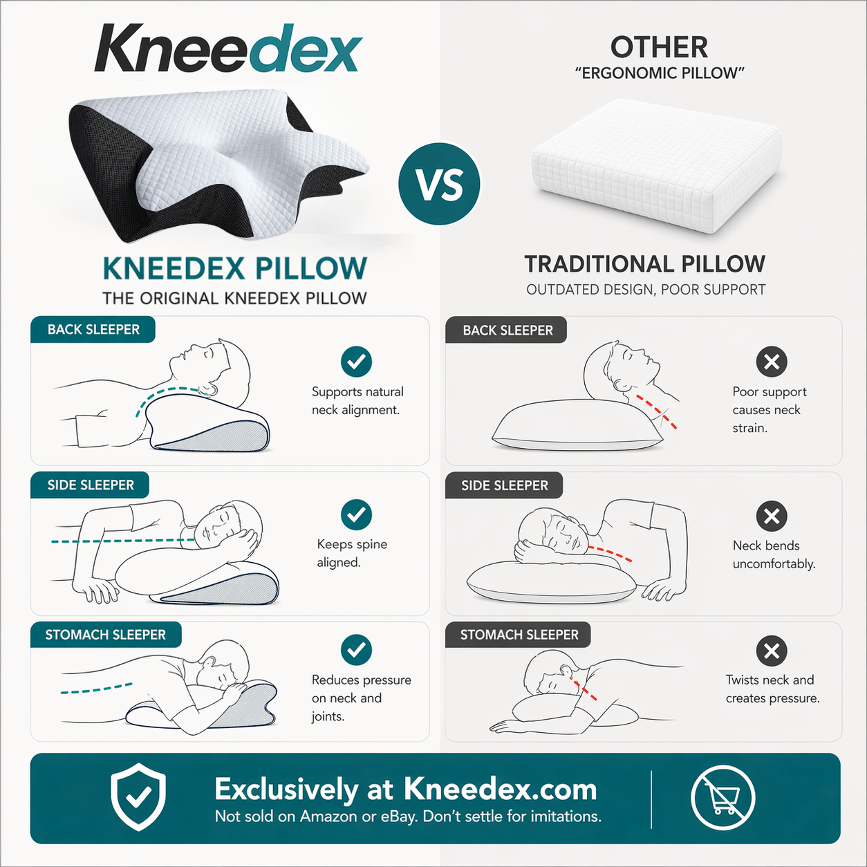 Kneedex™ Deep Relief Pillow